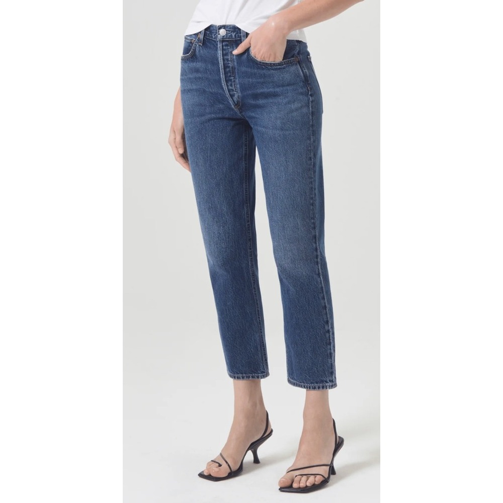 AGOLDE Women's Kye Mid Rise Straight Leg Jeans Blue Womens Size 31‎